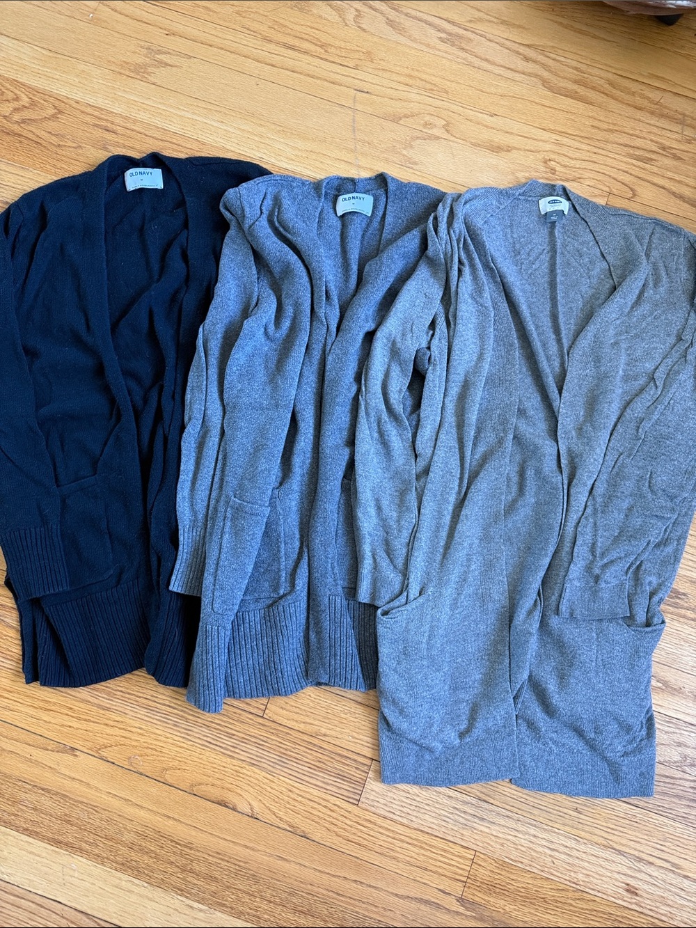 Three-Pack Women’s Old Navy Open-Front Cardigans - Black & Gray